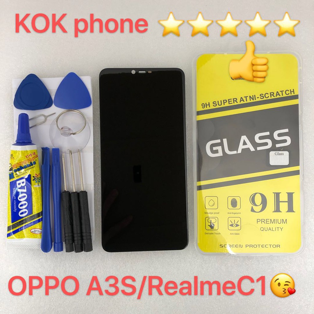 ชุดหน้าจอ Oppo A3S/Realme C1 แถมฟิล์มพร้อมชุดไขควง