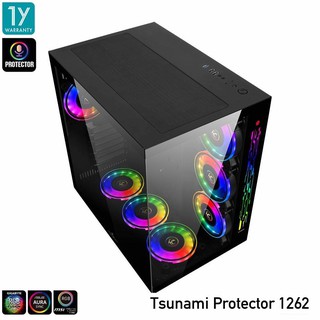 ราคาTsunami Protector VISION 1262 Sound Sync ARGB Tempered Glass เคสคอมพิวเตอร์ 💥สินค้าใหม่รับประกัน 1 ปี💥