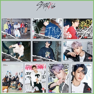 โปสเตอร์ 2pcs/ set Stray Kids poster sticker  new album GO生 poster  Elk sticker hanging picture STAY God menu