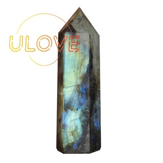 Moonstone Column Labradorite ควอตซ์คริสตัลธรรมชาติสําหรับตกแต่งบ้าน 5-6 ซม.