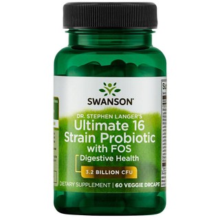 Swanson Dr. Stephen Langers Ultimate 16 Strain Probiotic with FOS 60 caps โปรไบโอติก บำรุงระบบทางเดินอาหาร