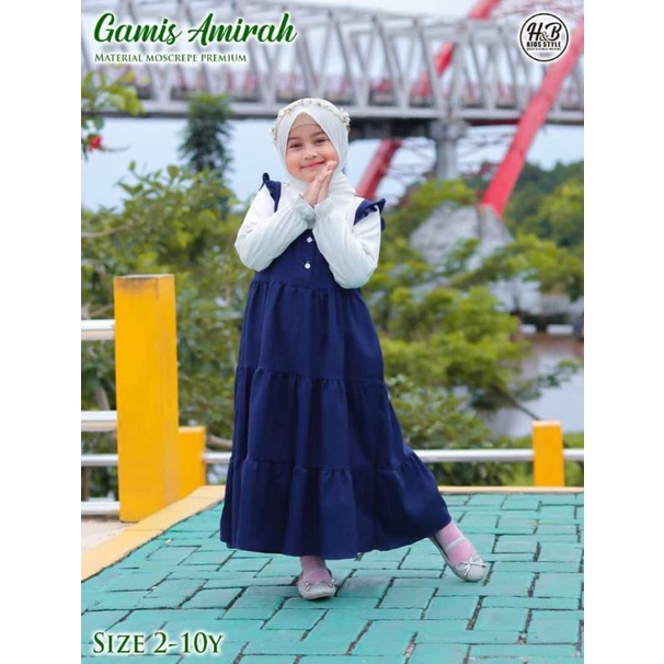 ชุดเดรสระบายเด็กผู้หญิง Amirah 2-8th H&B Style