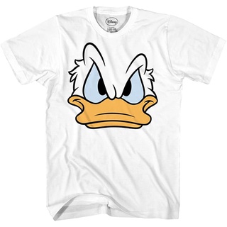 ดิสนีย์เสื้อยืดลำลอง Disney Mad Donald Duck Face World Disneyland Funny Costume Adult Tee Graphic T-Shirt For Men Tshirt