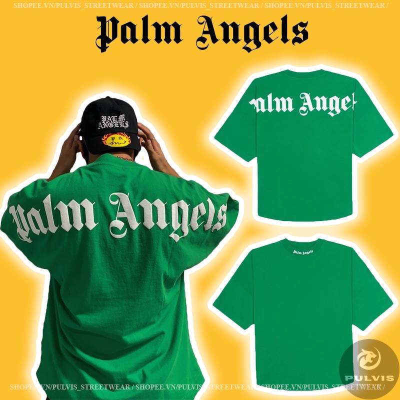 ️ คุณภาพสูง ] - oversize tee palm Angels Green, Premium palm ag T-Shirt full tag Bag