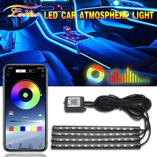 Hot led รถเท้าโคมไฟ Ambient light RGB usb APP รีโมทคอนโทรลไร้สายเพลงควบคุมภายในรถยนต์ตกแต่งนีออนไฟบรรยากาศ