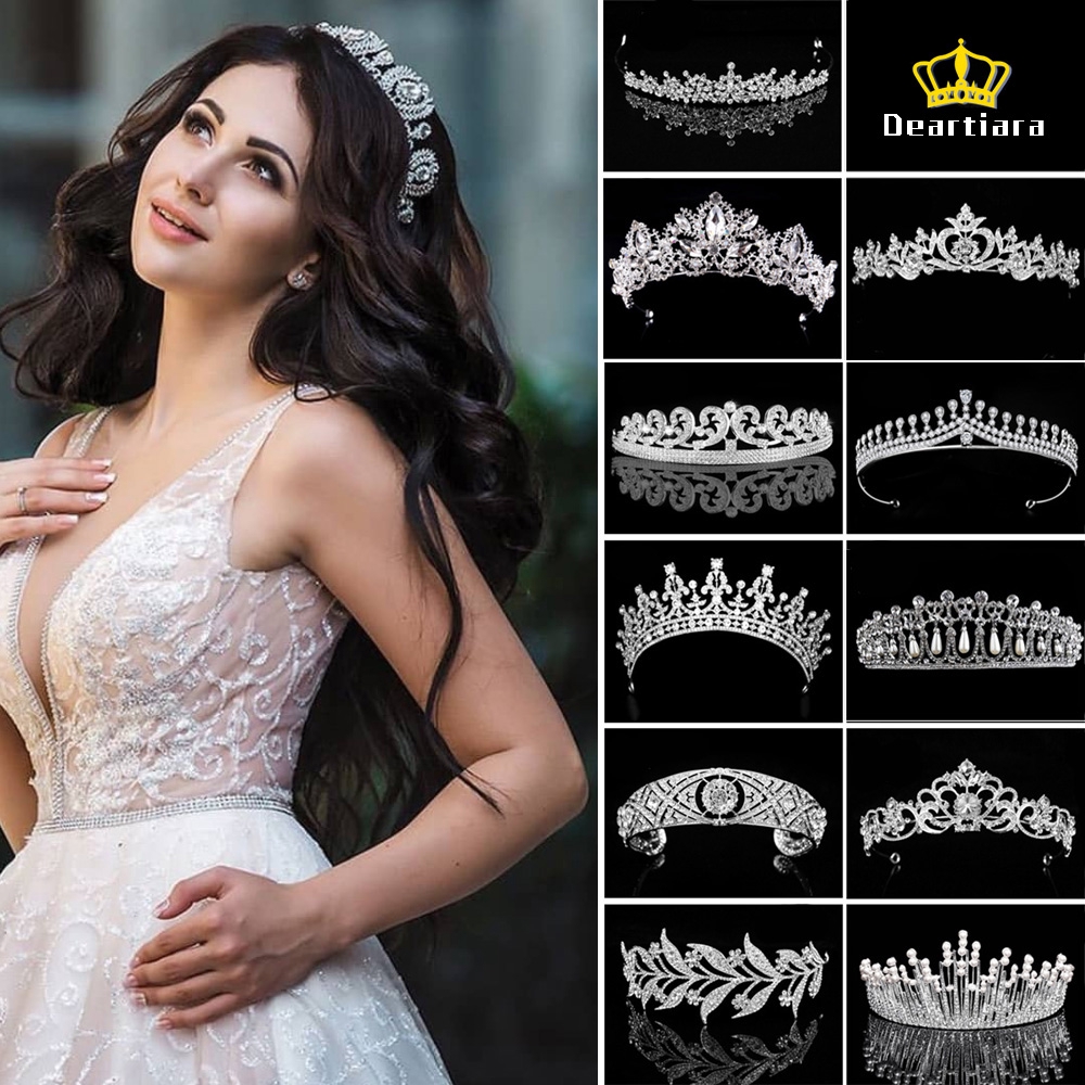 Deartiara Rhinestone Party เจ้าสาว Tiara ที่คาดผมมงกุฎแต่งงาน Mahkota