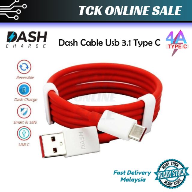 สําหรับOneplus 6 DashสายUsb 3.1 ประเภทCสําหรับOneplus 6 6T 3 3t 5 5T, 5V 4A Quick Fast 1Mชาร์จข้อมูล