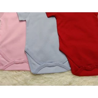 บอดี้สูทเด็กแรกเกิด บอดี้สูทสีพื้น สีขาวล้วน สำหรับแรกเกิด - 1 ปี