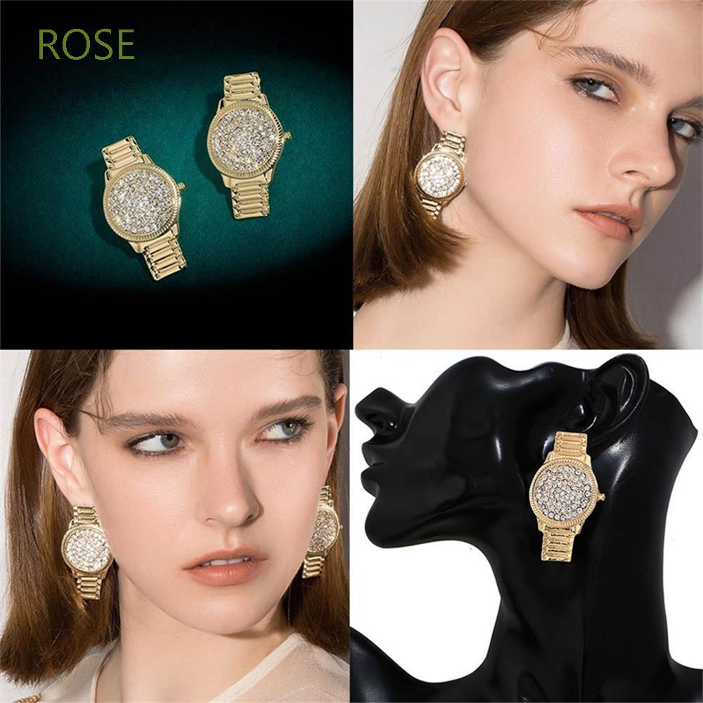 Rose Gorgeous Watch Drop Dangle Earrings Drop Dangle Watch Shape