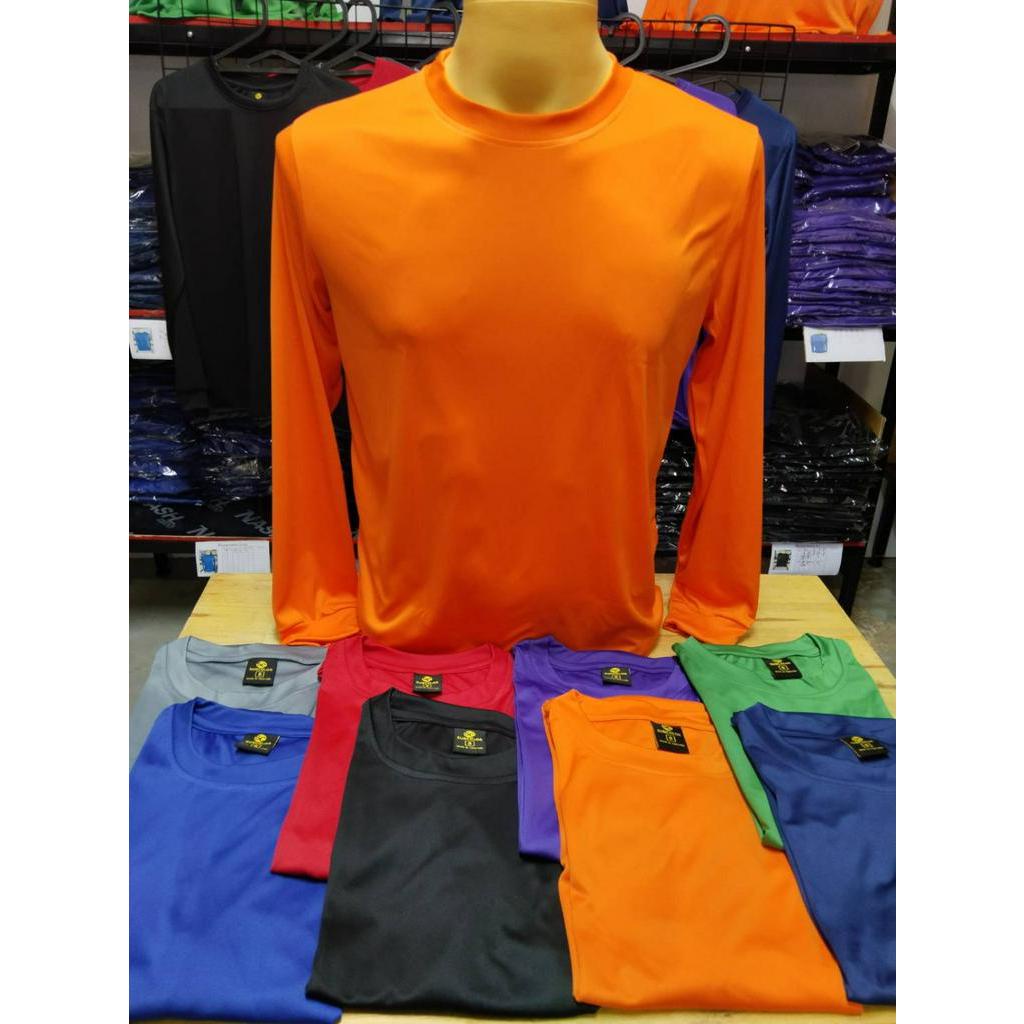 L005 เสื้อคอกลมแขนยาว มี9สี น้ำเงิน ดำ กรมท่า ม่วง ส้ม เขียว เทา แดง ขาว มี6ไซส์ S M L XL 2XL 3XL