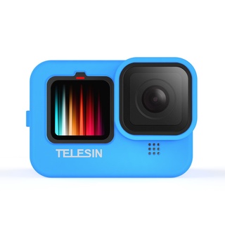 Telesin เคสซิลิโคน Gopro Hero 9 คุณภาพสูง + ฝาครอบเลนส์ + สายคล้องปรับได้ สําหรับ Hero9