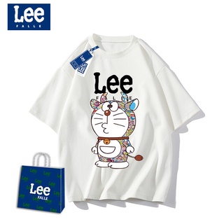 เสื้อยืดพิมพ์ลายเสื้อยืดเสื้อยืดแขนสั้น พิมพ์ลาย Lee Doraemon แฟชั่นฤดูร้อน สําหรับคู่รักS-4XL