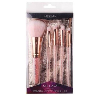 Nee Cara Pink Crystal ชุดแปรงแต่งหน้า 5 ชิ้น