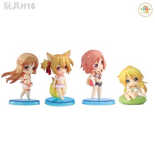 งานแท้ Toys Works Sword Art Online Asuna Yuuki - silica - lizbeth Swimsuit Niitengo Anime Figure SAO Asuna mini figure