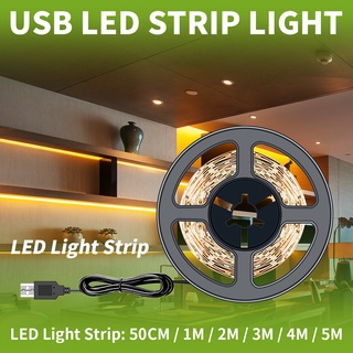 แถบ LED 5V ริบบิ้นนีออน SMD 2835ภายใต้ตู้ Light USB LED ไร้สาย0.5M 1M 2M 3M 4M 5M LED บันไดบ้าน โคมไฟนอนหลับ