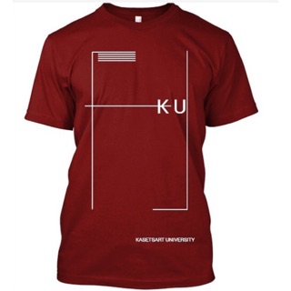 เสื้อสกรีนKU (Kasetsart University)ลายAสีแดงเลือดหมู