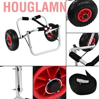 Houglamn Foldable Boat Kayak Carrier Canoe Dolly Tote Trolley Transport Trailer Cart Removable Wheels Accessories for Water Sports