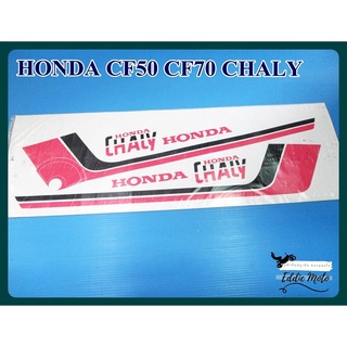 HONDA CF50 CF70 CHALY STICKER "BLACK" &amp; "PINK" SET PAIR // สติ๊กเกอร์ติดตัวรถ ชาลี สีดำ-ชมพู เคลือบเงา งานพิมพ์สวย คมชัด