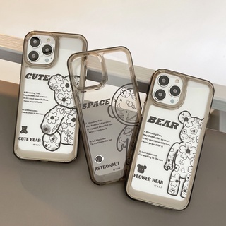 เคสโทรศัพท์มือถืออะคริลิค แบบแข็ง ลายนักบินอวกาศ และหมี สําหรับ Iphone 11 13promax