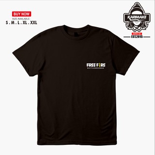 เสื้อยืดผ้าฝ้ายพิมพ์ลายแฟชั่น เสื้อยืด พิมพ์ลายโลโก้เกม Free Fire ขนาดเล็ก