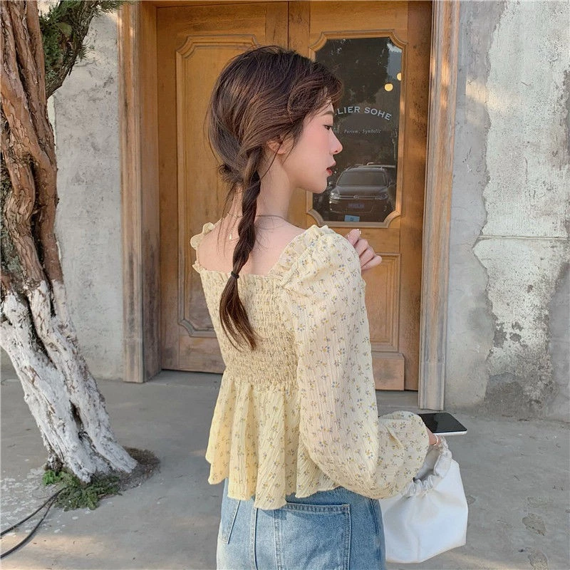 เสื้อชีฟองแขนยาวลายดอกไม้ สไตล์เกาหลี 2021 thumbnail 7