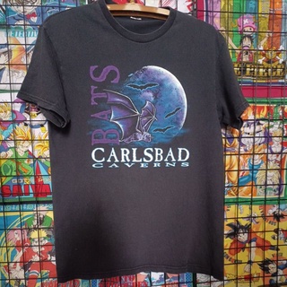 เสื้อยืดมือสอง Usa Vintage Carlsbad Caverns Bats 90s สกรีนเรืองแสงได้  สวยๆ Size M.อก20/ยาว27