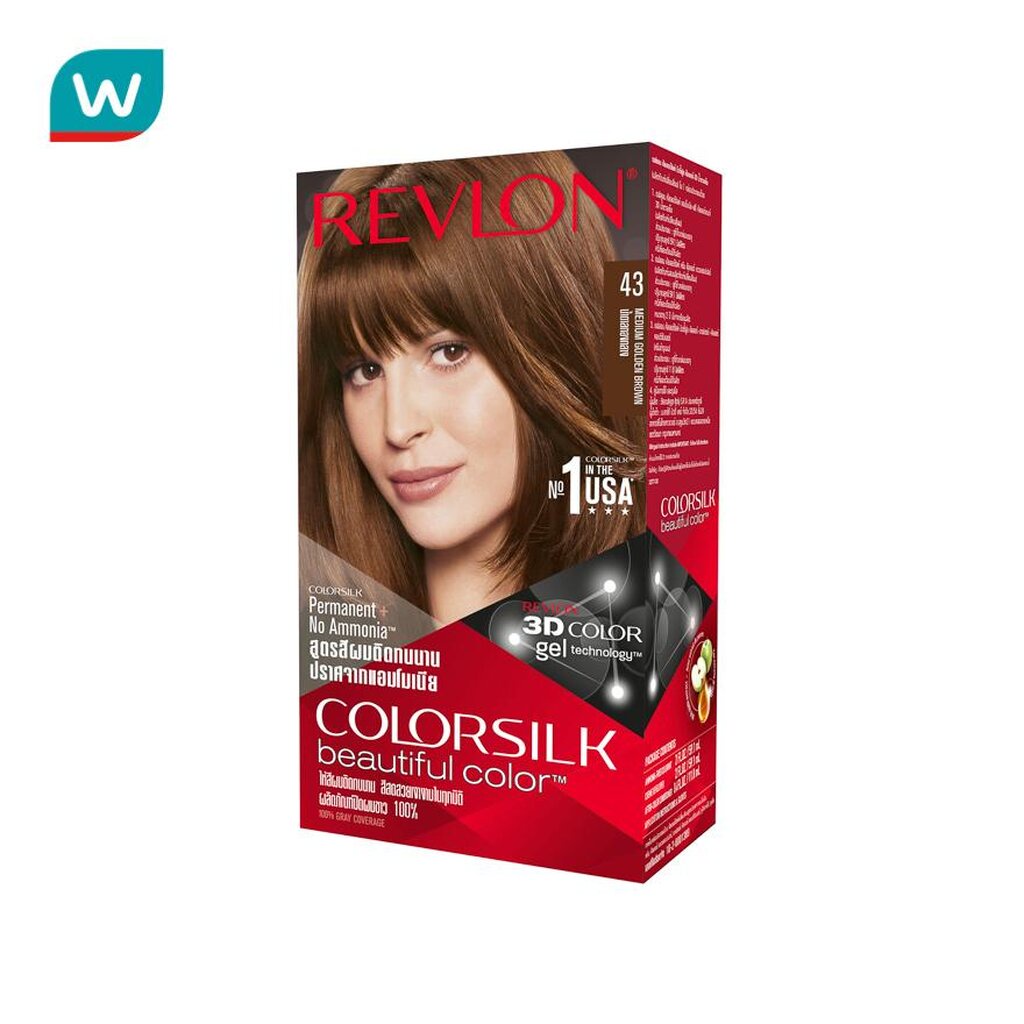 Revlon เรฟลอน คัลเลอร์ซิลค์ แฮร์คัลเลอร์ No.43 น้ำตาลทองกลาง