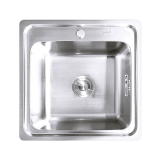 🔥*พร้อมส่ง*🔥 TECNOPLUS อ่างล้างจาน 1 หลุม รุ่น TNP 505021 S ขนาด 50 x 50 x 21 ซม. สีสเตนเลส Kitchen Sinks &amp; Sink Sets