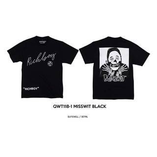 เสื้อยืดพิมพ์ลายQWT118-1 MISSWIT BLACK ดำ