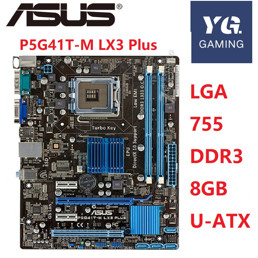 P5G41T-M LX3 เมนบอร์ดเดสก์ท็อป G41 ซ็อกเก็ต LGA 775 DDR3 8G u ATX UEFI BIOS ใช้เมนบอร์ด