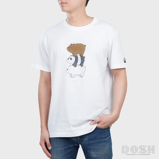 DOSH UNISEX T-SHIRTS WE BARE BEARS เสื้อยืดคอกลม แขนสั้น ผู้ชาย-ผู้หญิง PWBBMT5000-OW