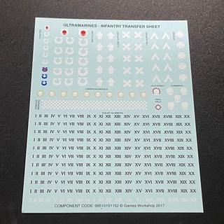 Warhammer 40k : Ultramarines : Infantry Transfer Sheet