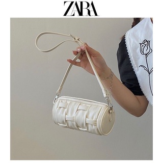 Zara2022 ใหม่ กระเป๋าสะพายไหล่ ทรงกลม ขนาดเล็ก ทอมือ เข้ากับทุกการแต่งกาย แฟชั่นสําหรับสตรี