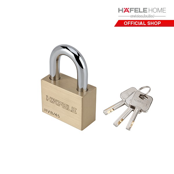 HAFELE กุญแจคล้องสายยูทองเหลือง / BRASS PADLOCK