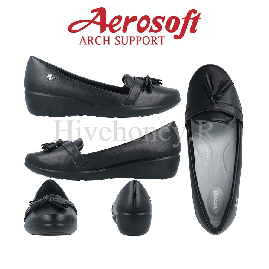 ☁️CW3132☁️ รองเท้าคัทชูเพื่อสุขภาพ aerosoft arch support(แอโร่ซอฟ)