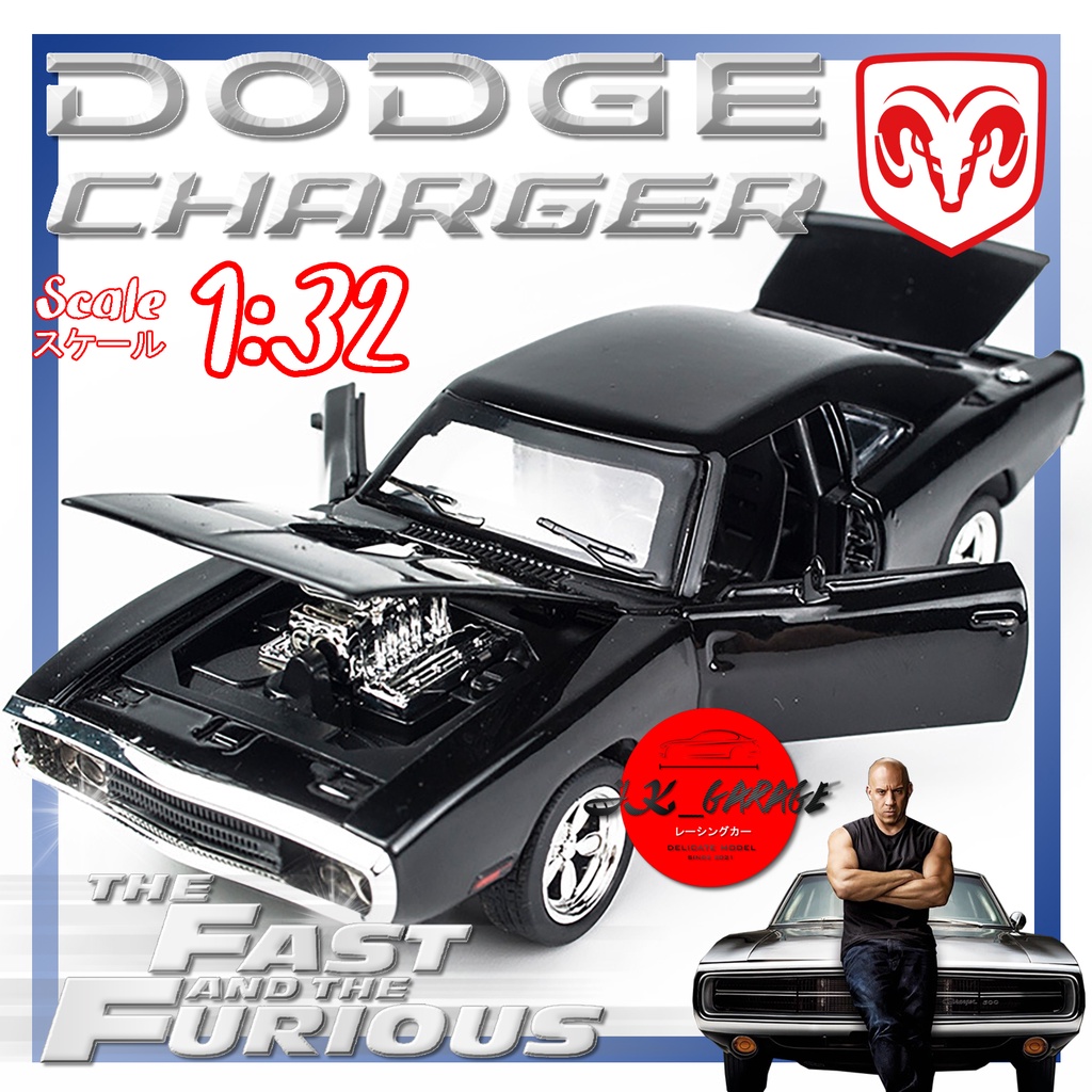 jk_garage 🚗🇯🇵โมเดลรถเหล็ก Dodge Charger Fast Furious Dom modelรถยนต์ ของขวัญ