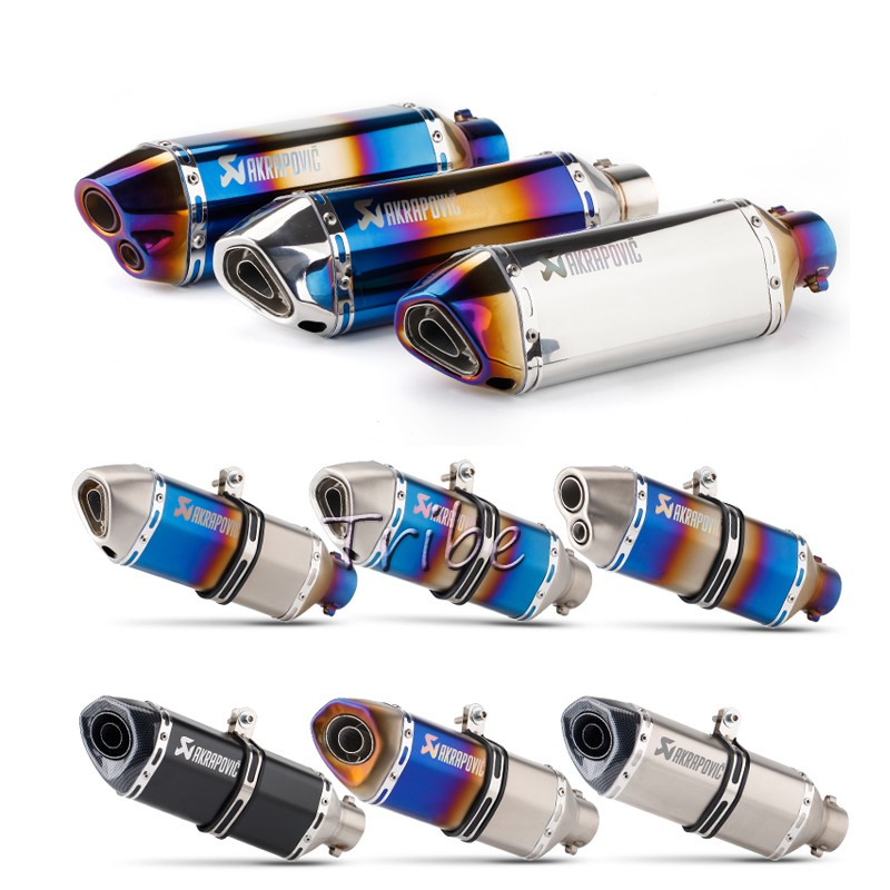Escape Moto Akrapovic ท่อไอเสียรถจักรยานยนต์ท่อไอเสีย Universal Racing Pitbike ดัดแปลงท่อไอเสียสําหร
