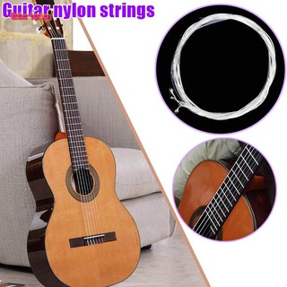 TH☀ 6pcs Classical Guitar Strings Set Classic Guitar Clear Nylon Strings Silver Plated Copper