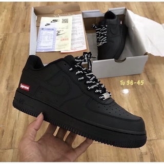 Nike Air Force one SUPREME(size37-45)สีดำ