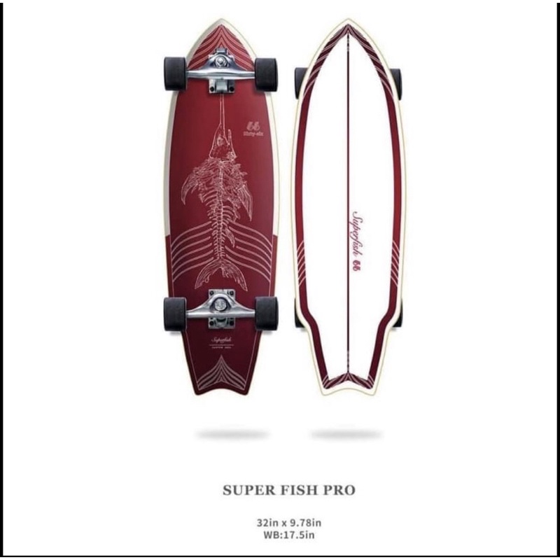 66 Sixty-Six Surfskate Red Snap Super Fish Pro 32   ก้างปลาสีแดง