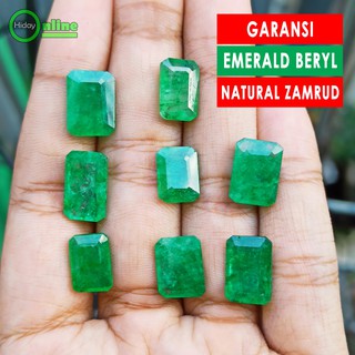 มรกตธรรมชาติ EMERALD EMERALD EMERALD BERYL COLOMBIA ETHIOPIA BRAZIL OCTAGON CUT/กล่อง