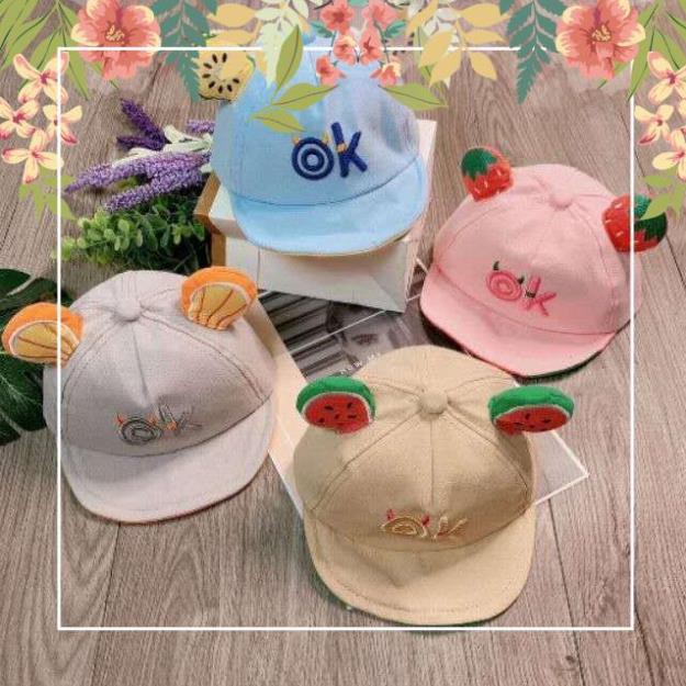 [Nice product] หมวก Baby Soft Flip-Flop - ลายผลไม้ปัก Ok