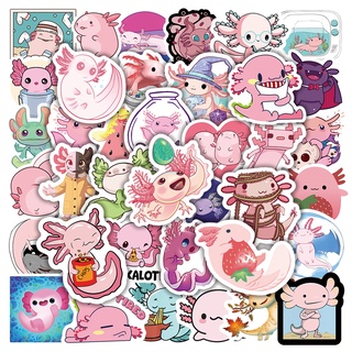 ชุดสติ๊กเกอร์ Axolotl การ์ตูนกราฟฟิตีกันน้ำ, 50 แผ่น/ชุด