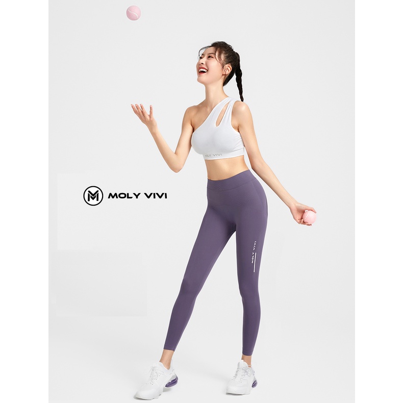 Moly vivi G2 กางเกงออกกำลังกาย สีดำ สีม่วง ขนาดฟรีไซส์ ผู้หญิง yago pants กางเกงเลกกิ้งกีฬา แห้งไว