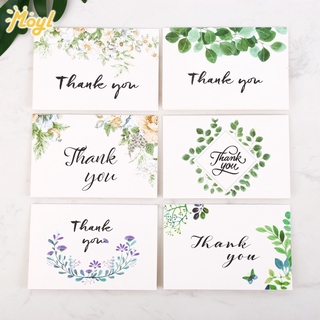 โปสการ์ดแบบพับได้ thank you card 6 แผ่น