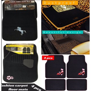 fashion carpet floor mats พรมรถยนต์ เซท 4 ชิ้น กันฝุ่นกันสิ่งสกปรก