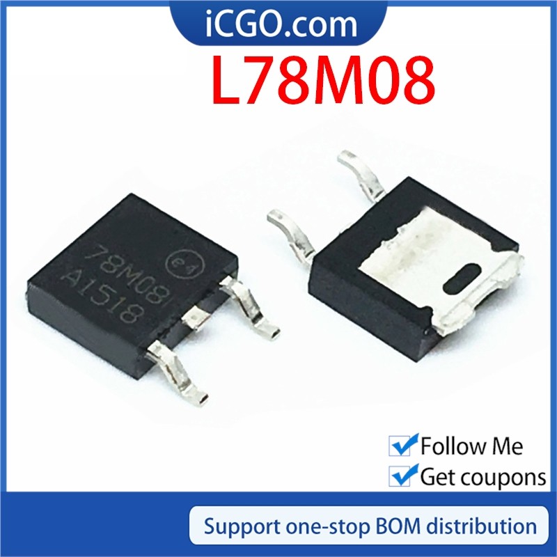 10PCS 7808 78M08 TO252 L78M08CDT L78M08 สามตัวควบคุม TO-252 SMD ใหม่ ic