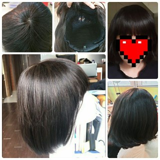 วิกผมแท้ ราคาถูก วิกผมบ๊อบสั้นหน้าม้า Bob wig ผมแท้100%