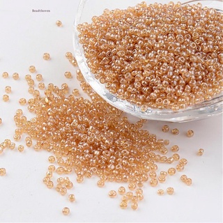 Beadthoven 3306pcs Round Glass Seed Beads  Trans. Colours Lustered  Goldenrod  Size: about 2mm in diameter  hole: 1mm  about 3306pcs/50g