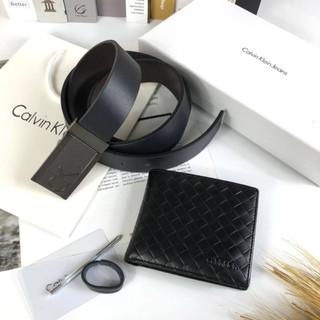 Calvin Klein Leather Belt &amp; Wallet Set